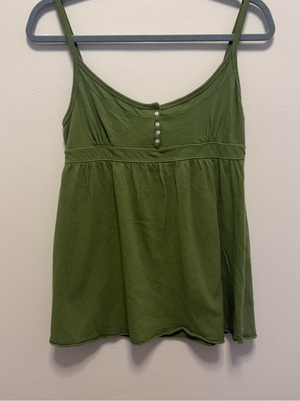 Brandy Melville green babydoll Henley tank
